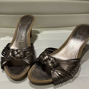 🚨BUY ONE GET ONE🚨 Ferragamo Silver Vintage Sandals